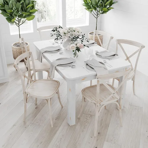 Miniatura 11 de Merrick Lane Jessamine - Mesa de comedor rectangular de 46 x 30 pulgadas de pino macizo