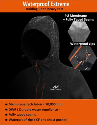Miniatura 5 de Chaqueta impermeable ligera con capucha para hombre, transpirable, para senderismo de montaña al aire libre
