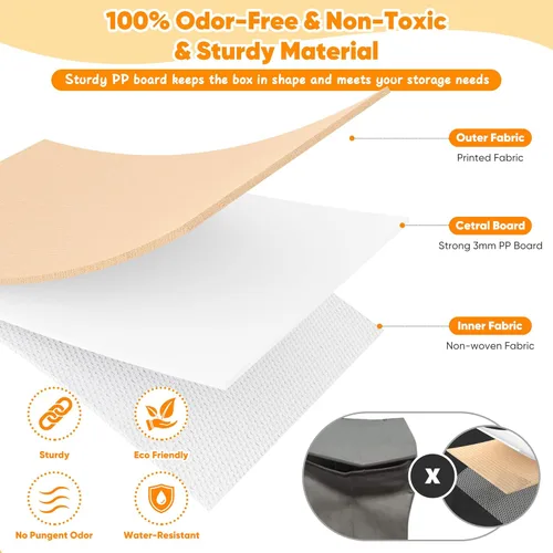 Miniatura 3 de Mabahoo Caja de juguetes grande, caja de almacenamiento plegable y resistente con tapas, organizador de almacenamiento de baúl de juguetes