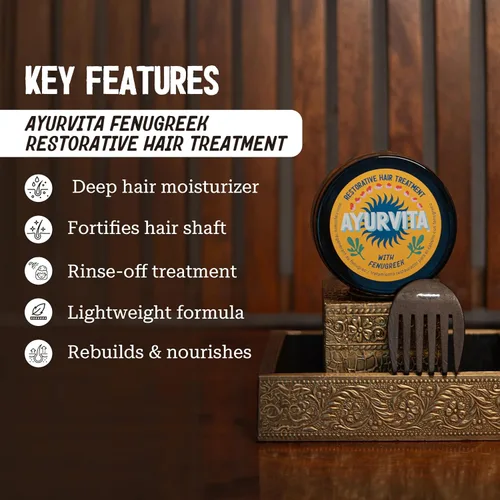 Miniatura 2 de Tratamiento capilar – Máscara restauradora de fenogreco para hombres y mujeres – Nutritiva, hidratante e hidratante – Mejor crecimiento del cabello