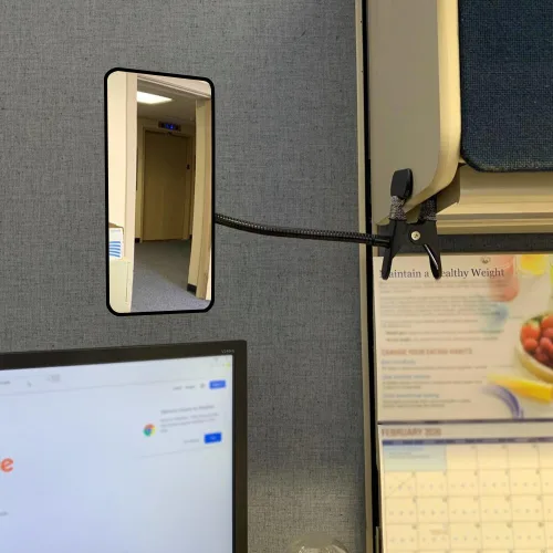 Miniatura 8 de Ampper Espejo de seguridad acrílico con clip, espejo de cubículo convexo flexible para seguridad personal y escritorio, monitores de visión trasera