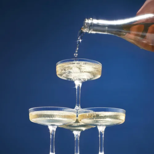 Miniatura 11 de Khen Copas Coupe Vintage Art Déco Acanaladas - Copas Acanaladas para Martini, Champán y Cóctel de 8 oz Bonitos Juegos de Cristalería - Cristalería