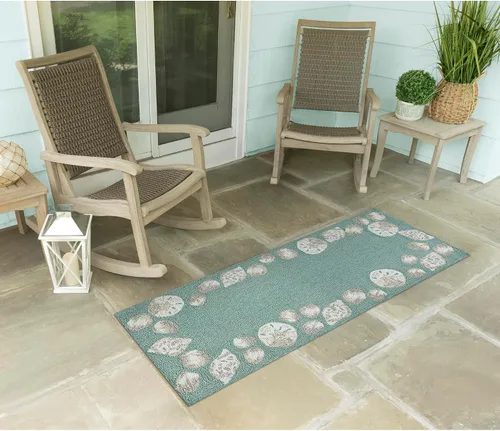 Miniatura 25 de Liora Manne CAPR5163633 - Alfombra costera para interiores y exteriores, color azul marino, 2 pies x 5 pies Cuerdas Navy