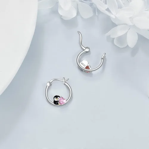 Miniatura 5 de POPLYKE Aretes de aro de animales para mujer, de plata de ley 925, hipoalergénicos, joyería para regalo de cumpleaños