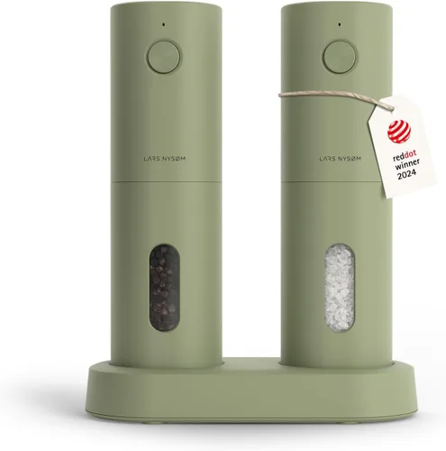 Miniatura 8 de LARS NYSØM Juego de molinillo eléctrico de sal y pimienta, recargable por USB, molinillos automáticos de sal y pimienta, dispensadores de especias