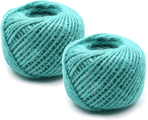 Miniatura 38 de Cuerda de yute verde de 54 yardas/rollo de 0.079 pulgadas, cuerda de cáñamo, cuerda gruesa fuerte, envoltura de cuerda gruesa, boda, manualidades