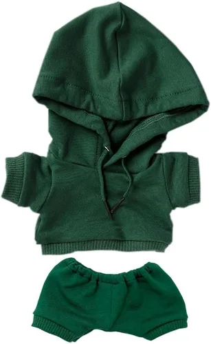 Miniatura 14 de niannyyhouse Ropa deportiva de felpa de 7.9 in, ropa deportiva elástica y sólida, con capucha, pantalones, juguete de peluche suave, accesorios