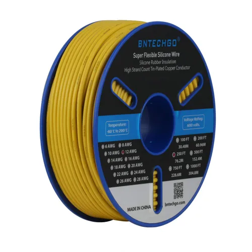 Miniatura 18 de BNTECHGO Carrete de alambre de silicona calibre 12, 50 pies, color marrón, flexible, 12 AWG, alambre de cobre estañado trenzado