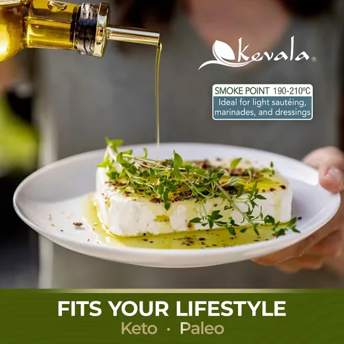 Miniatura 8 de Kevala Aceite de Oliva Extra Virgen Orgánico 1 gal, Aceite de Cocina Sin Gluten 128 oz Bulk, Cholesterol Free Oil Perfect for Baking and Frying
