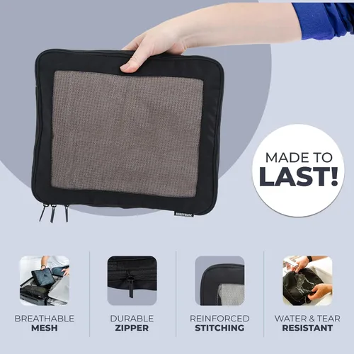 Miniatura 4 de Aerotrunk Cubos de embalaje de compresión para maletas, organizadores de equipaje de compresión con doble cremallera, cubos de equipaje de viaje
