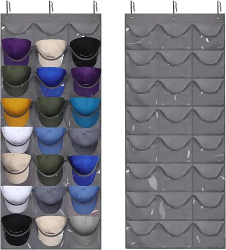 Miniatura 11 de Dofilachy Perchero para sombreros – Organizador de sombreros – Percheros para gorras de béisbol, soporte visible para sombreros – Estante de béisbol