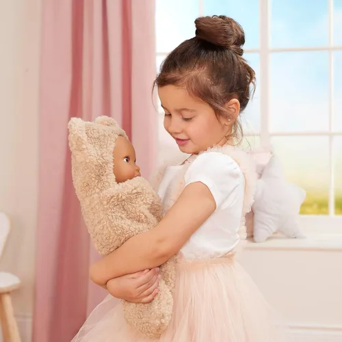 Miniatura 2 de LullaBaby – Muñeca de bebé realista de 14 pulgadas – Tono de piel oliva y ojos marrones – Oso de ultra-suave – Abrazador temático – Juego