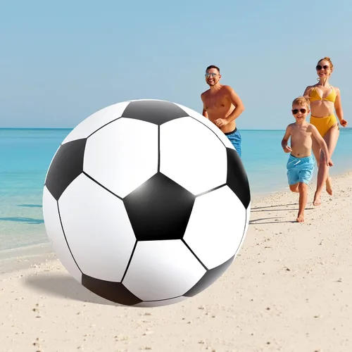 Miniatura 6 de Lewtemi Gran Pelota de Fútbol Inflable Gigante, Bola de Playa Inflable Grande para Deportes de Playa y Piscina, Juguetes de Decoración para Fiestas