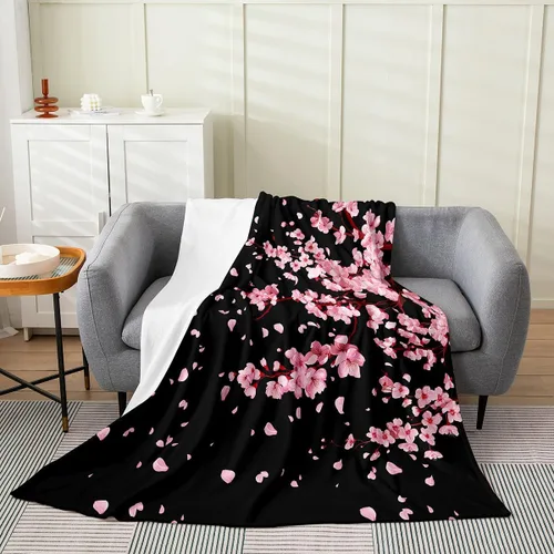 Miniatura 14 de Erosebridal Capybara - Manta de 40 x 50 pulgadas, manta floral kawaii, manta de forro polar con diseño de flores rosas rosadas, caricaturas