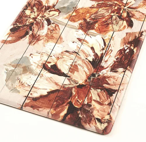 Miniatura 4 de J&V TEXTILES Tapete de cocina antifatiga para piso, alfombra corredor de cocina acolchada con temática en relieve, antideslizante, fácil de limpiar