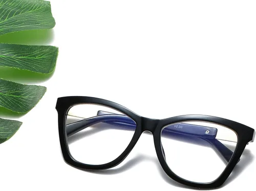 Miniatura 3 de Bevi Gafas de lectura antifatiga ocular, bloqueo de luz azul, marco cuadrado grande de gran tamaño con bisagra de metal para mujeres y hombres