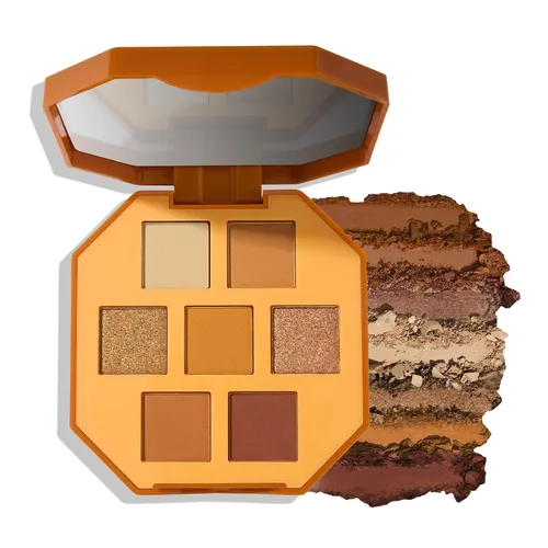 Julep Paleta de polvos de sombra de ojos 101 Pro - Turmeric Latte - Sombras de ojos mate y brillantes de 7 tonos - Ideal para viajes - Paleta de