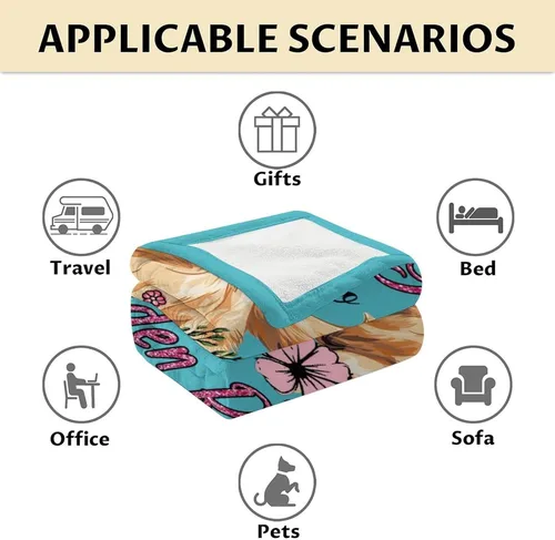 Miniatura 6 de Golden Retriever - Manta de regalo de 30 x 40 pulgadas, lindas mantas para mujeres y niñas, mantas de felpa suaves azules para sofá, oficina