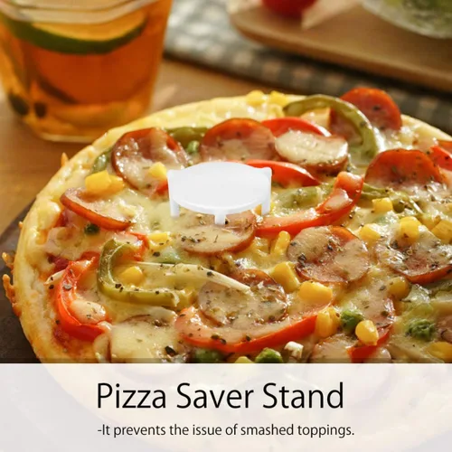Miniatura 4 de Toyvian 100pcs soporte blanco plástico pizza trípode pila para restaurante contenedor pizza cajas