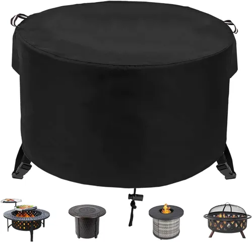 Miniatura 9 de Funda rectangular de 44 x 28 pulgadas para mesas de hoguera de gas al aire libre de 40 a 44 pulgadas, cubierta de mesa de hoguera para patio
