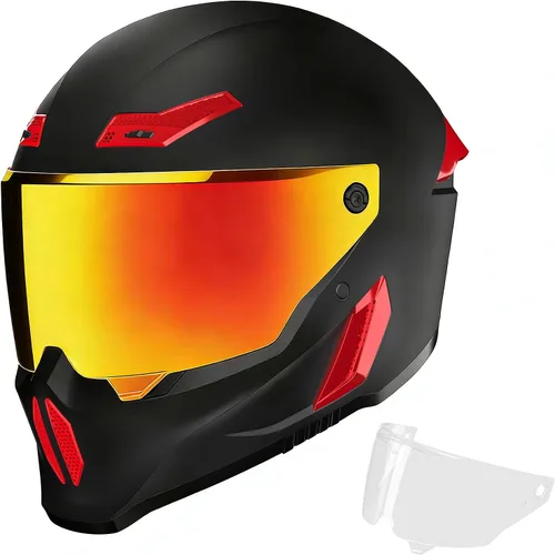 Miniatura 13 de Cascos para motocicleta MXJ Gear para hombres y mujeres adultos, Casco integral para motocicleta, MG666 aprobado por DOT, para carreras en la calle