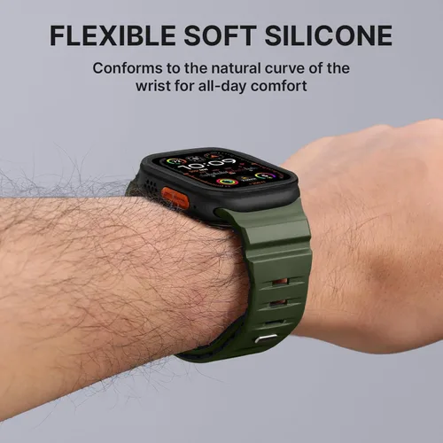 Miniatura 3 de Bandletic Magnetic Watch band Compatible with Apple Watch Bands - Magnet Bands 49mm 46mm 45mm 44mm 42mm Men Women, Rugged Silicone Strap for iWatch
