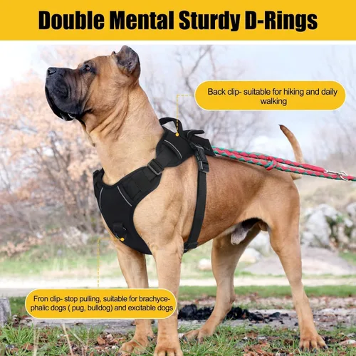 Miniatura 6 de Arnés para perros de tamaño pequeño, arnés de chaleco para perro sin tirones con asa de fácil control, arnés ajustable reflectante para perros que