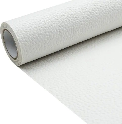 Miniatura 26 de Tela de cuero de imitación de textura litchi azul bebé PU 11.8x53.14 pulgadas (30x135 cm) de 1.13 mm de espesor para tapicería, manualidades