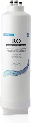 iSpring Filtro de reemplazo de membrana RO de alto flujo MRO500 para sistema de filtración de agua de ósmosis inversa sin tanque RO500, 500 GPD