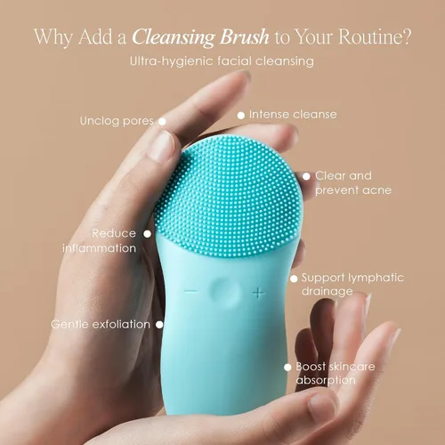 Miniatura 2 de Cleo+ Cepillo de limpieza facial sónico de Project E Beauty Limpieza diaria Exfoliante suave Limpiador facial portátil inalámbrico Cepillo