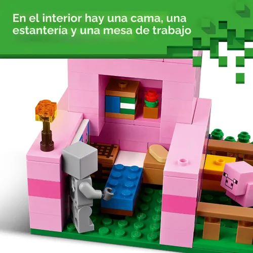 Miniatura 3 de LEGO Minecraft - Figuras de juguete y juego de La Casa del Cerdito Bebé, juguete de construcción de Minecraft para niños, niños y niñas, a partir