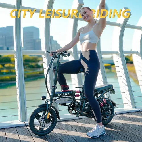 Miniatura 9 de DDC SPORT Folding Electric Bike, Peak 800W Motor 20MPH,48V 14Ah Removable Battery 55Miles Ebike,14'' Lightweight Adults Electric Bicycles for