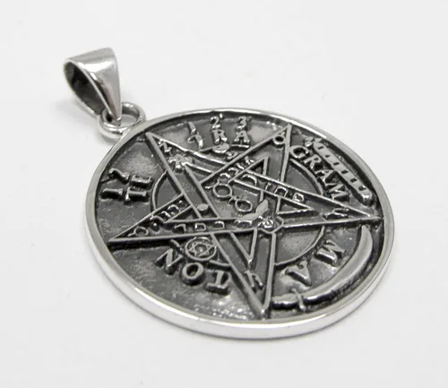 Miniatura 2 de Colgante de pentáculo de tetragrammatón de plata de ley Plata esterlina