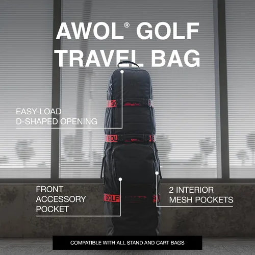 Miniatura 2 de Ghost Golf AWOL - Bolsa de viaje de golf para aerolíneas con ruedas, funda de viaje acolchada suave para palos de golf que se adapta a todas