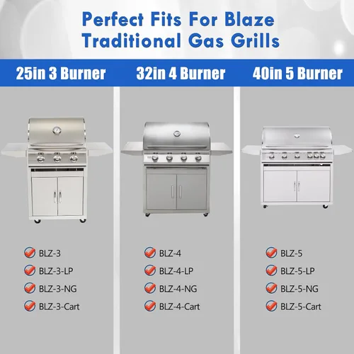 Miniatura 3 de Piezas de repuesto para parrilla de gas Blaze, placas de calor tradicionales de 3/4/5 quemadores BLZ-4-Cart BLZ-5-Cart Blaze 25 32 40 pulgadas LP NG