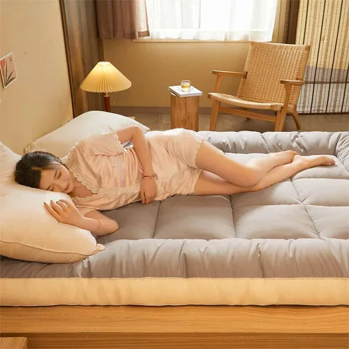 Miniatura 2 de Colchón de futón japonés para piso, extra grueso, esponjoso, sofá, campamento en casa, cama de invitados, tapete portátil para dormir