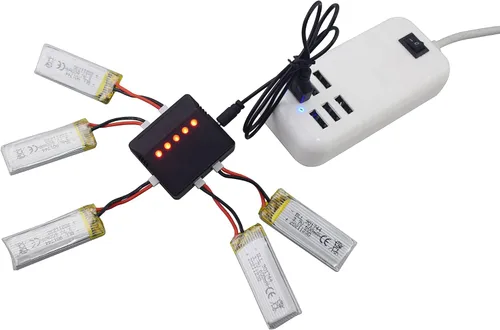 Miniatura 3 de sea jump Accesorios 5 unids 3.7 V 600 mAh batería de litio con cargador 5 en 1 para SYMA X600W X700 X700 W fotografía aérea Quadcopter Accesorios