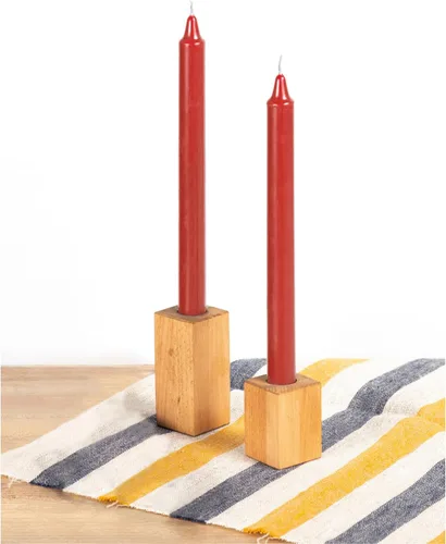 Miniatura 6 de CANDWAX Paquete de 12 velas cónicas rojas – Velas rectas sin goteo de combustión lenta sin perfume de 12 pulgadas – Ideal para mesa de comedor – Rojo