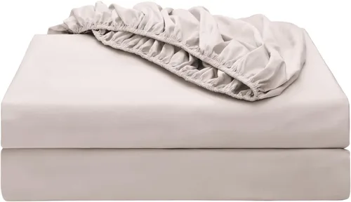 Miniatura 10 de Paquete de 2 sábanas bajeras de algodón puro tamaño individual XL para cama ajustable tamaño King dividido, 600 hilos, bolsillo profundo de 16 Gris