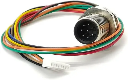 Miniatura 4 de Elecbee Código masculino del conector A del soporte del panel de M12 8Pin con los alambres terminales los 30CM AWG24 para la señal y el escudo