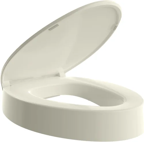 Miniatura 9 de Asiento de inodoro alargado elevado para personas mayores, Cierre Lento, Asiento de inodoro elevado, Resistencia Pesada, Nunca se afloja, Asiento