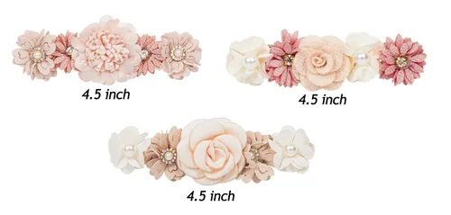 Miniatura 5 de XuoAz Juego de diademas florales para bebés y niñas, con corona de flores, banda elástica para el cabello para recién nacidos, accesorios