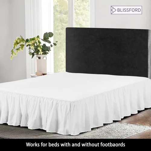 Miniatura 3 de Falda de cama con volantes con esquinas divididas, tamaño King, falda de cama de 14 pulgadas (disponible en 16 colores)