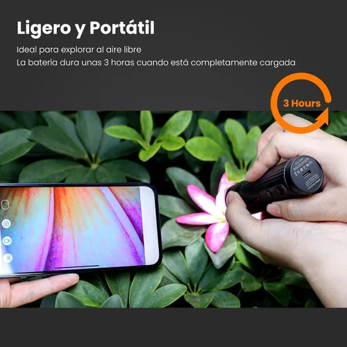 Miniatura 6 de Microscopio digital inalámbrico M2C 50X-1000X Microscopio portátil de mano 1080P HD con soporte ajustable, mini microscopio USB para monedas, lupa
