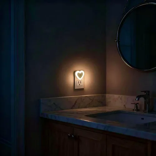 Miniatura 8 de Luces nocturnas LED enchufables (paquete de 4), sensor de atardecer a amanecer de encendido/apagado automático, luz nocturna en forma de corazón