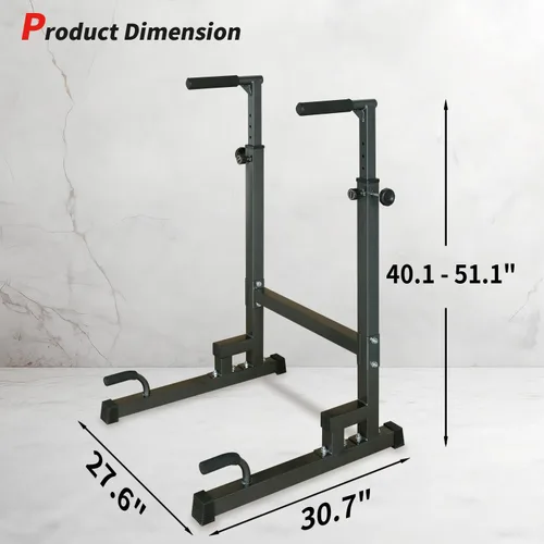 Miniatura 7 de Estación de barra de inmersión de altura ajustable, estación de inmersión resistente para gimnasio en casa, estación de inmersión multifunción