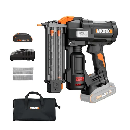 Miniatura 11 de Worx Nitro Clavadora Brad Inalámbrica de 20V 18GA, Pistola de Clavos Inalámbrica, Pistola de Clavos a Batería, Hasta 2 Pulgadas, Liberación