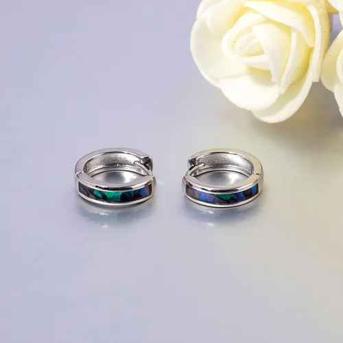 Miniatura 144 de CiNily Aretes Huggie de ópalo con bisagras, chapados en oro, hipoalergénicos, pequeños aretes de aro para mujeres, adolescentes, niñas, hombres