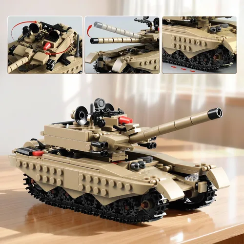 Miniatura 2 de Army Tank - Juego de bloques de construcción compatible con Lego, 517 piezas de juguete militar para niños, construye 1 tanque o 16 mini modelos