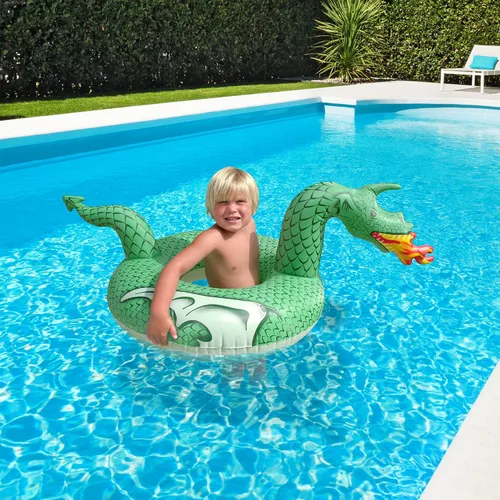 Miniatura 2 de GoFloats Balsas inflables de tubo para fiesta de dragón: elige entre dragón de fuego y dragón de hielo, flotadores de piscina
